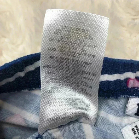 Kids  Headquarters Sweatpants Stripes / Hearts Blue/White/Pink Size 3T - Picture 6 of 16